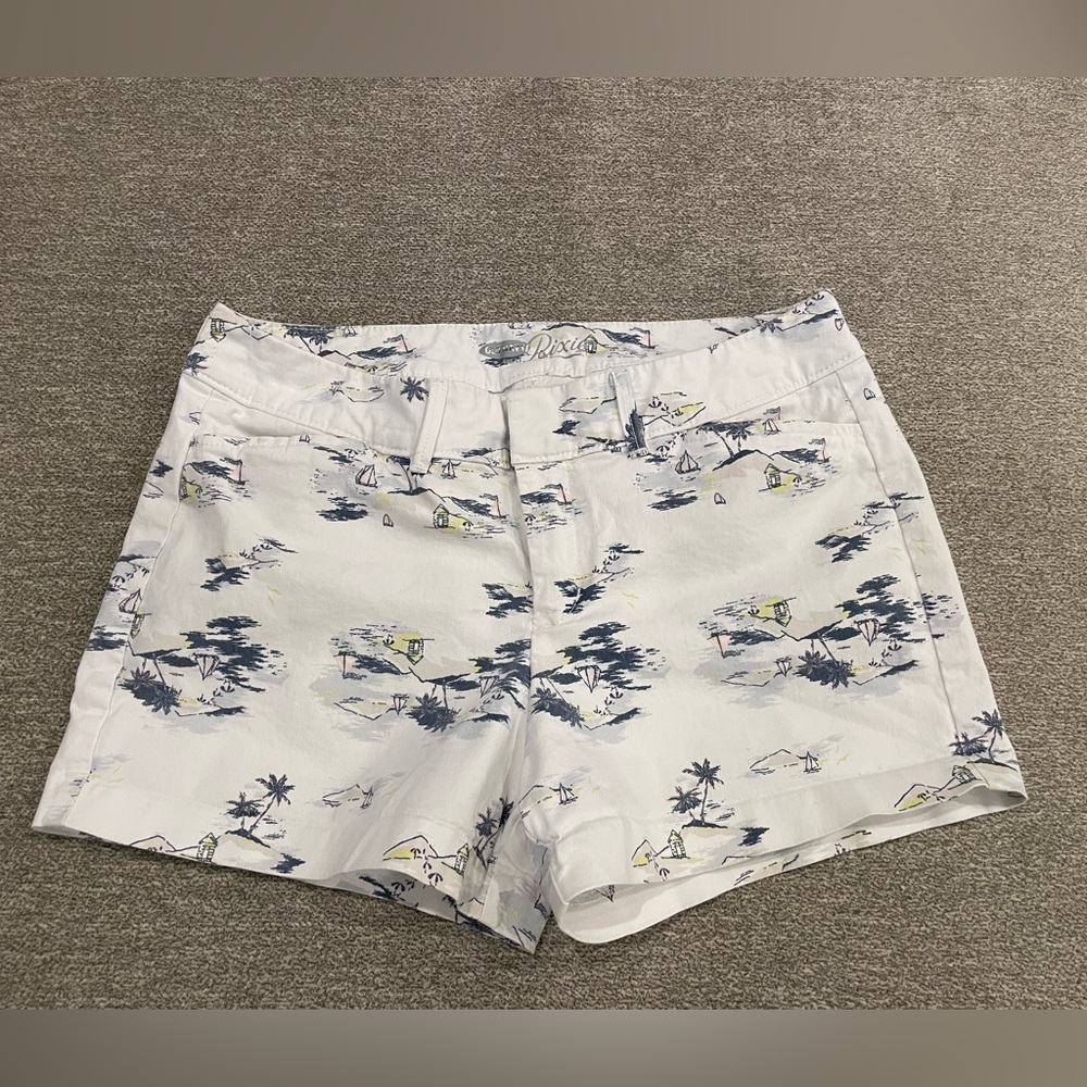 Old Navy White and Blue Printed Women Shorts